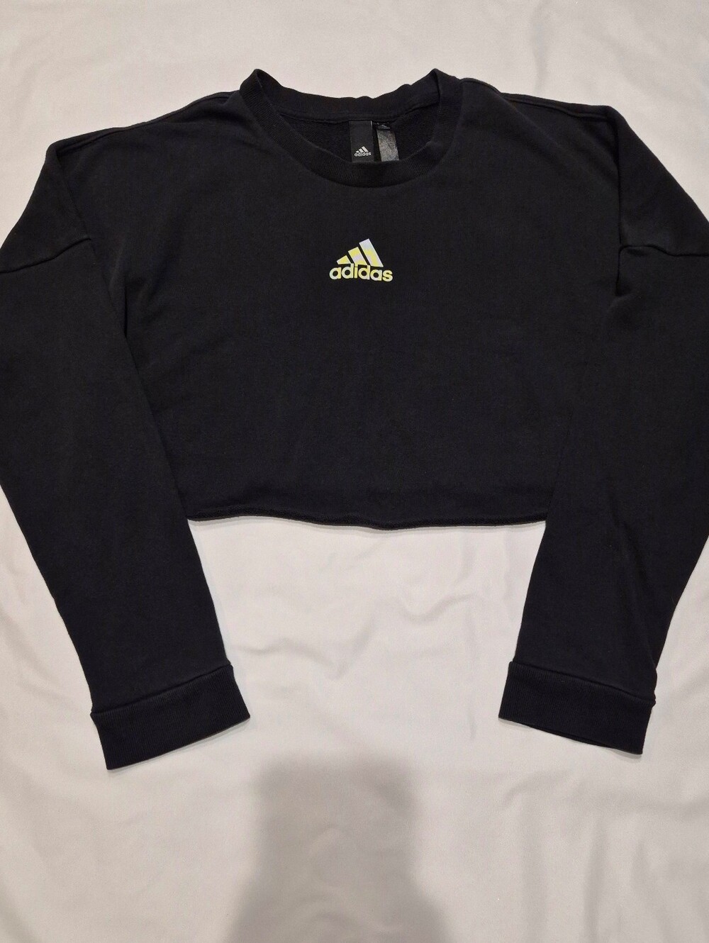 adidas Long Sleeve Cropped Top with Tie-Dye Logo